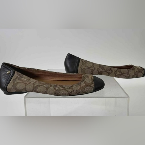 Coach Designer Signature Monogram Brown Women's Brown Ballet Flats - Size 9.5 - Picture 2 of 9